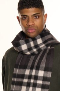 Close-up of pure Scottish cashmere scarves highlighting fine texture and luxurious softness
