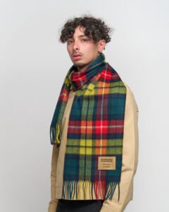 cashmere scarf displayed in an elegant handcrafted box.